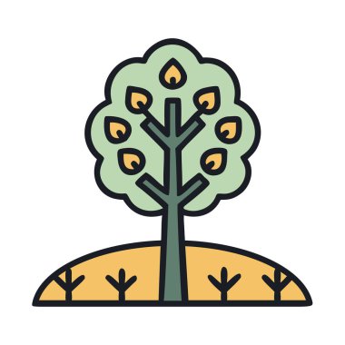 Organik tarım büyümesini temsil eden bir meyve ağacı.