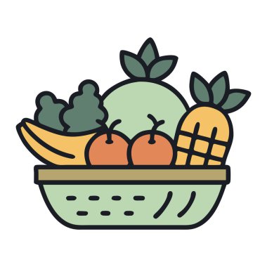 Organik tarımdan bir sepet taze ürün.