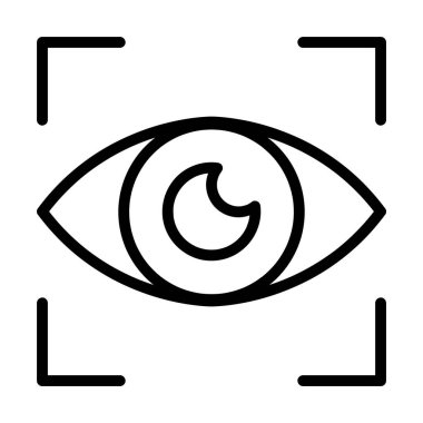 Göz doktoru göz taraması siyah çizim