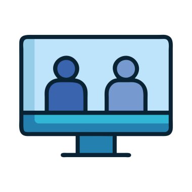 Telekomünikasyon video konferansı kablosuz vektör çizimi