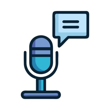 Telekomünikasyon mikrofon kablosuz vektör çizimi