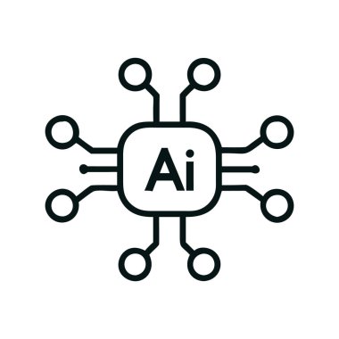 Birbirine bağlı sistemler için Ai ağ bağlantı simgesi