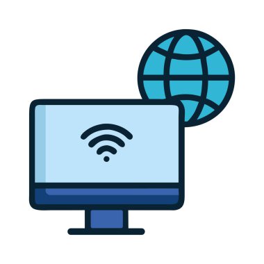 Telekomünikasyon küresel ağ kablosuz vektör çizimi