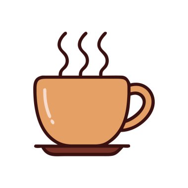 Sıcak bir kahvaltı için buharlı kahve fincanı.