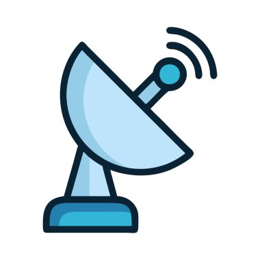 Telekomünikasyon uydu çanağı kablosuz vektör çizimi