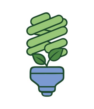 sürdürülebilir enerji tasarrufu ampulü ile bir bitki