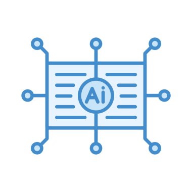 Mavi illüstrasyonun Eğitim veri işleme yapay zekası