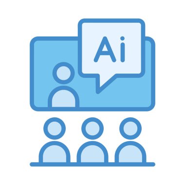 AI in Education group discussion blue illustration clipart