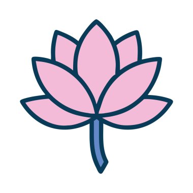 Farkındalık Meditasyon nilüfer çiçeği mavi illüstrasyon