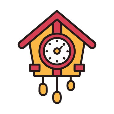 Klasik ahşaplı geleneksel Alman guguklu saati.