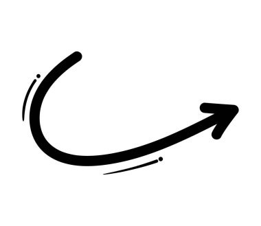 Düzgün eğimli ve soyut çizgili ok