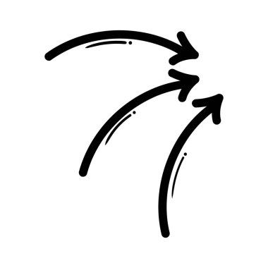 Çizimde çift eğri içeren soyut çizgili ok