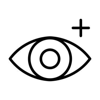 Göz doktoru görüş düzeltmesi siyah illüstrasyon