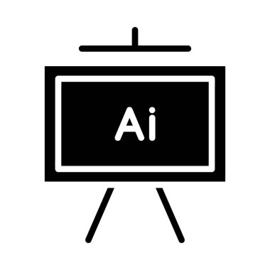 AI eğitim sunum simgesi illüstrasyonu
