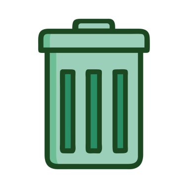 Eco waste recycling bin green illustration clipart