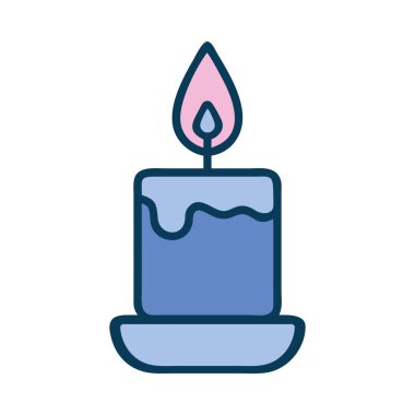 Farkındalık Meditasyon Mumu alev mavisi illüstrasyon