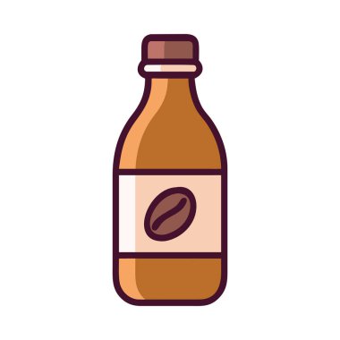 Kahve şişesi ikonunda kahve kültürü.