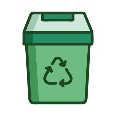 Eco waste recycling container green illustration clipart