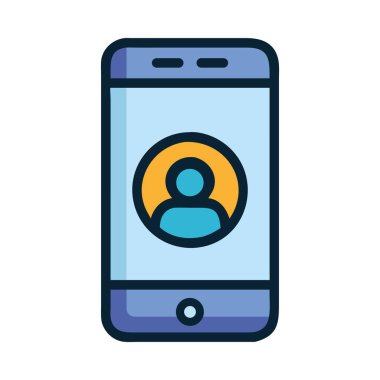 Telekomünikasyon profili akıllı telefon kablosuz illüstrasyon