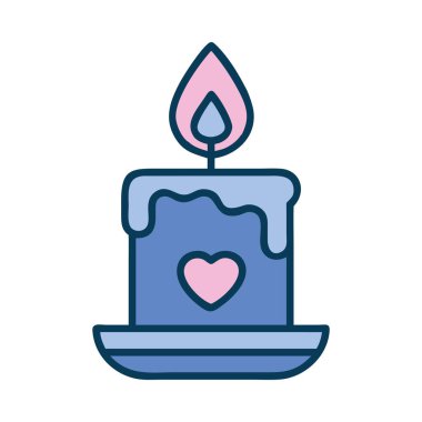 Farkındalık Meditasyon Mumu mavi illüstrasyon