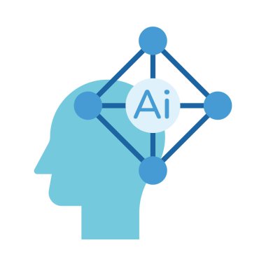 Generative AI head icon illustration clipart