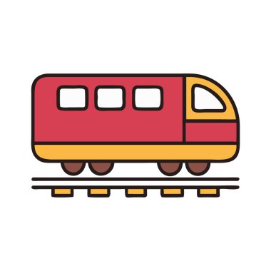 Almanya kırmızı tren taşıma illüstrasyonu