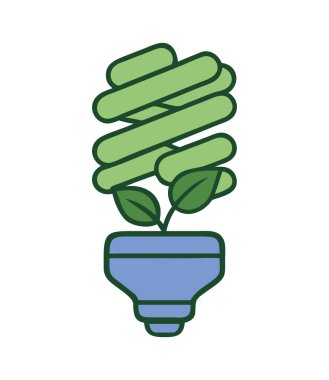 sürdürülebilir enerji tasarrufu ampulü ile bir bitki