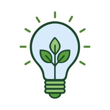 Sürdürülebilir enerji çözümleri içeren bir ampul