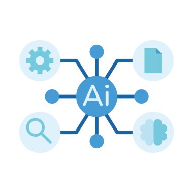 Generative AI system icon illustration clipart