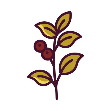 Kırmızı kirazlı kahve kültürü dalı