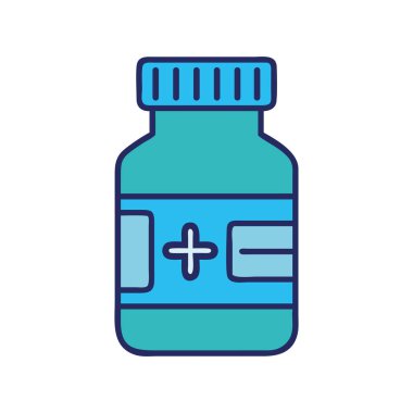 İlaç endüstrisi tıbbi hap ikonu çizimi