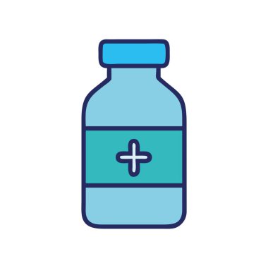 İlaç endüstrisi tıbbi aşı ikonu çizimi