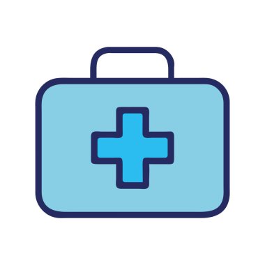 İlaç endüstrisi tıbbi ilk yardım seti resimleme