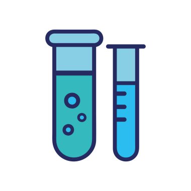 İlaç endüstrisi tıbbi test tüpleri ikonu çizimi
