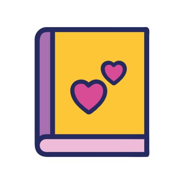 Yıldönümü aşk kartı simgesi çizimi