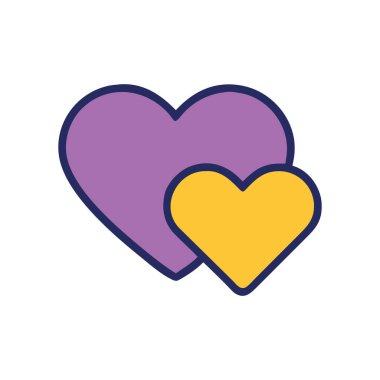 Yıldönümü aşk ikonu stili illüstrasyon