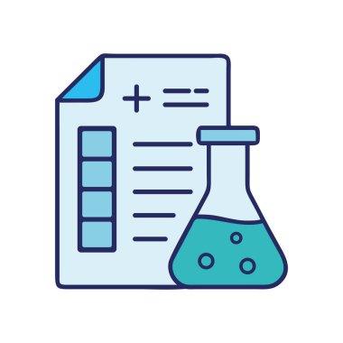 İlaç endüstrisi tıp laboratuarı rapor simgesi illüstrasyonu