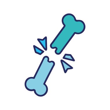 İlaç endüstrisi tıbbi kemik kırığı ikonu çizimi