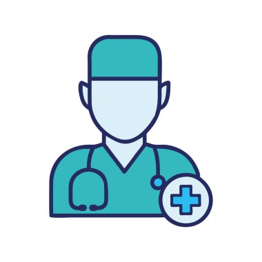 İlaç endüstrisi tıp hemşiresi ikonu çizimi