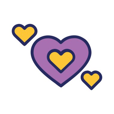 Yıldönümü aşk dekorasyon simgesi çizimi