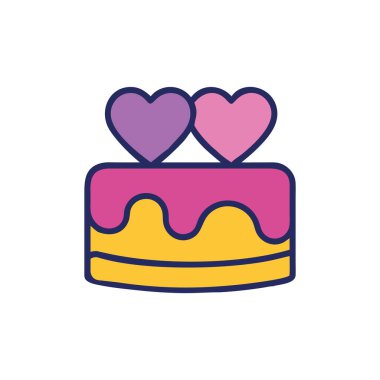 Yıldönümü pasta ikonu stili illüstrasyon