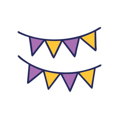 Yıldönümü partisi dekorasyon simgesi çizimi