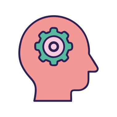 Zihinsel sağlık bilişsel süreç simgesi biçim illüstrasyonu