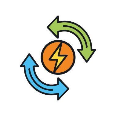 Güneş enerjisi yenilenebilir döngü simgesi çizimi