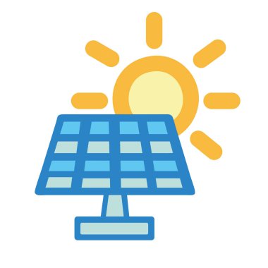 Güneş enerjisi fotovoltaik panel yenilenebilir simgesi