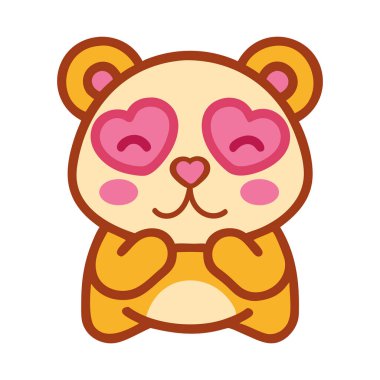 Sevimli hayvan çizgi filmi panda tapılası aşk kawaii