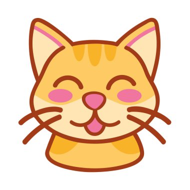 Şirin hayvan çizgi filmi kedi sevimli tüylü hayvan ikonu