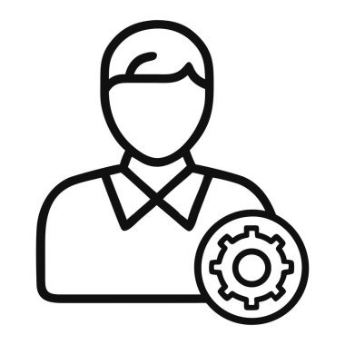 Yönetim ikonu profesyonel yönetici ana hatları simgesi iş liderliği strateji geliştirme verimliliği