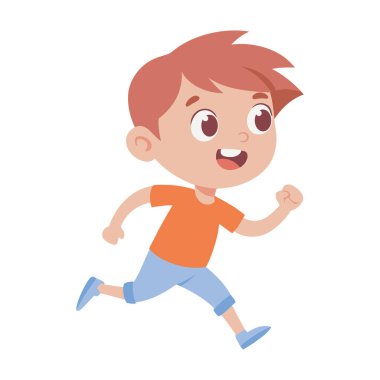 Çocuk dışarıda mutlu bir şekilde spor yapıyor.