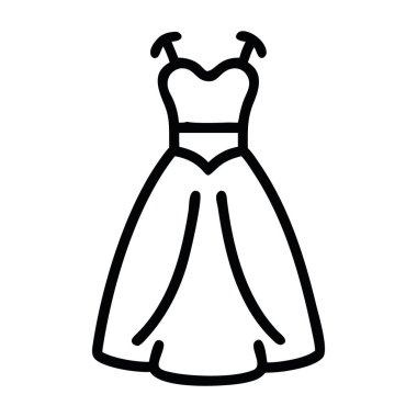 Düğün taslak ikonu gelinlik zarafeti